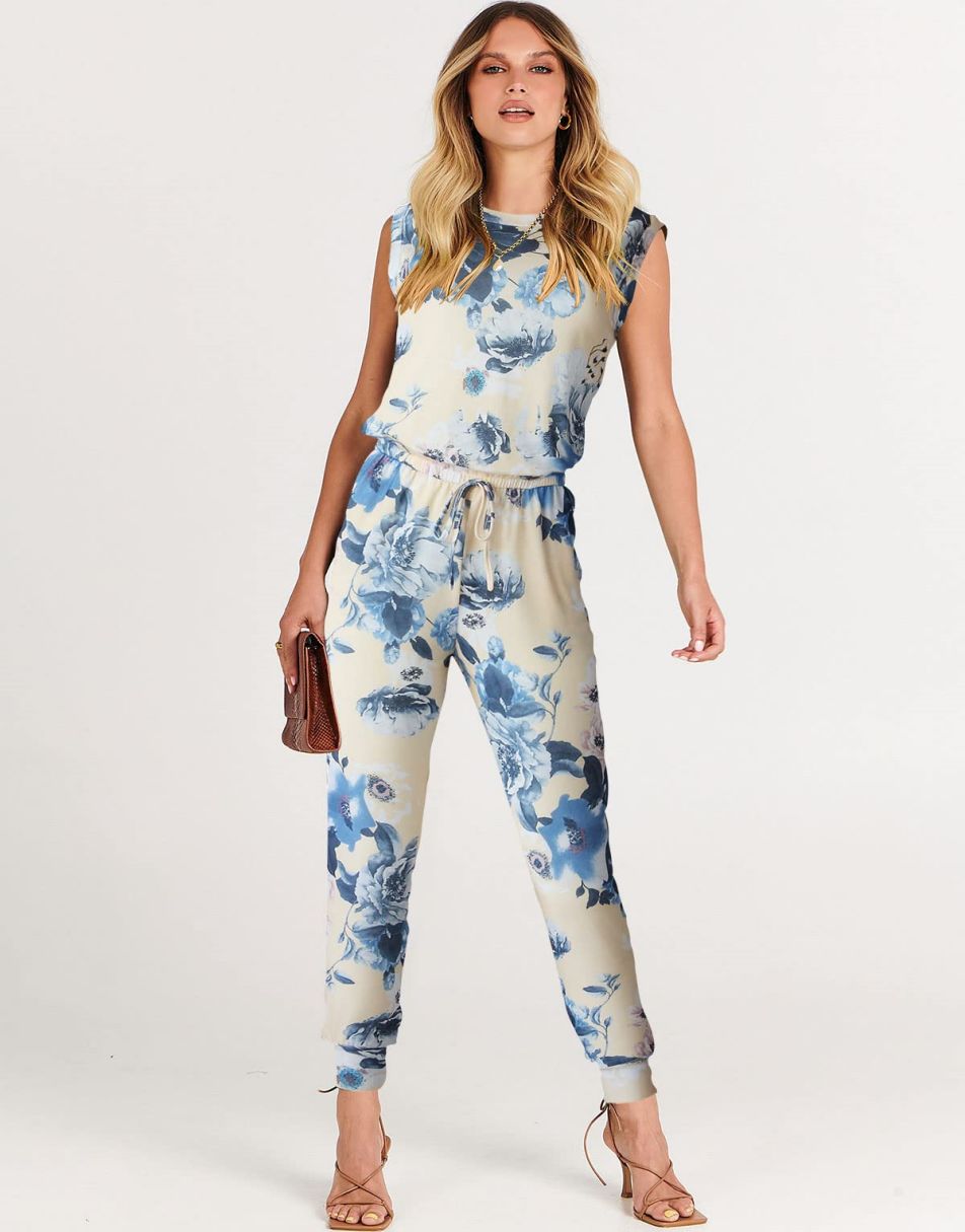 ANRABESS Rundhals-Overall, ärmellos, dehnbar mit Taschen
