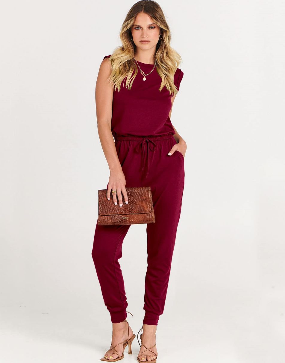 ANRABESS Rundhals-Overall, ärmellos, dehnbar mit Taschen