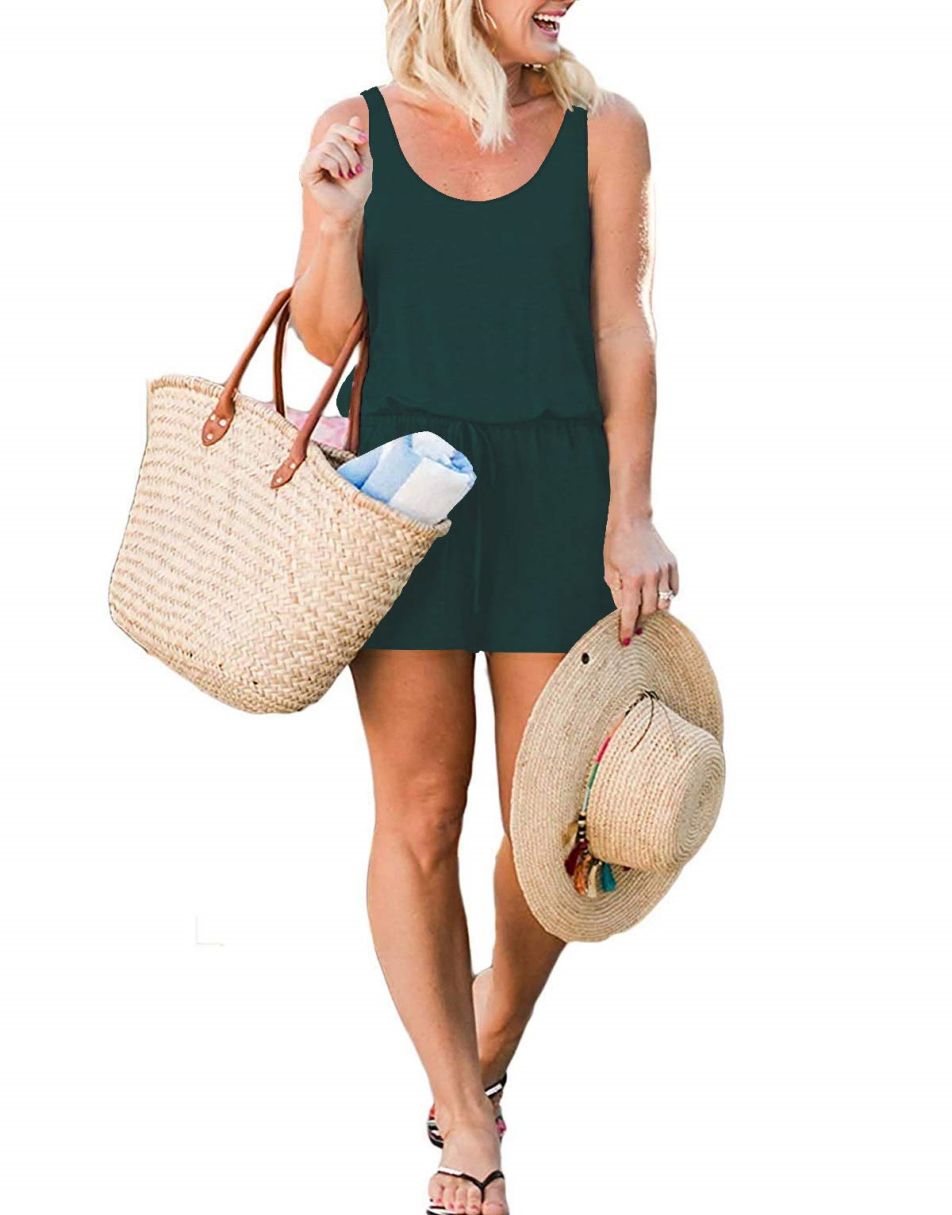 ANRABESS Ärmelloser Tank-Overall mit Rundhalsausschnitt und Taschen