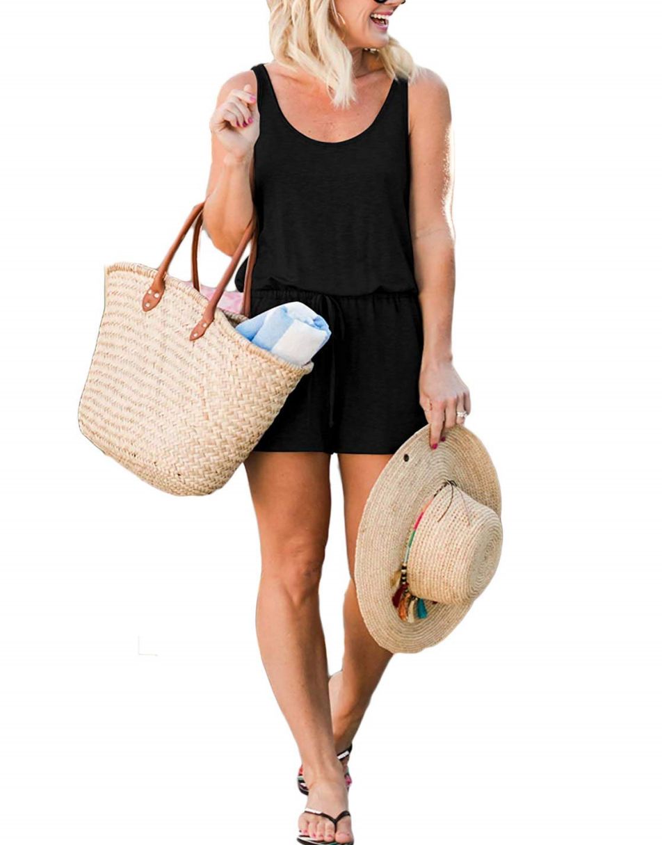 ANRABESS Ärmelloser Tank-Overall mit Rundhalsausschnitt und Taschen