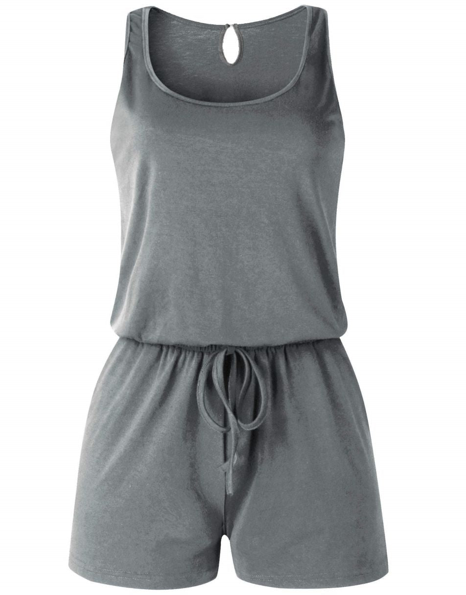 ANRABESS Ärmelloser Tank-Overall mit Rundhalsausschnitt und Taschen