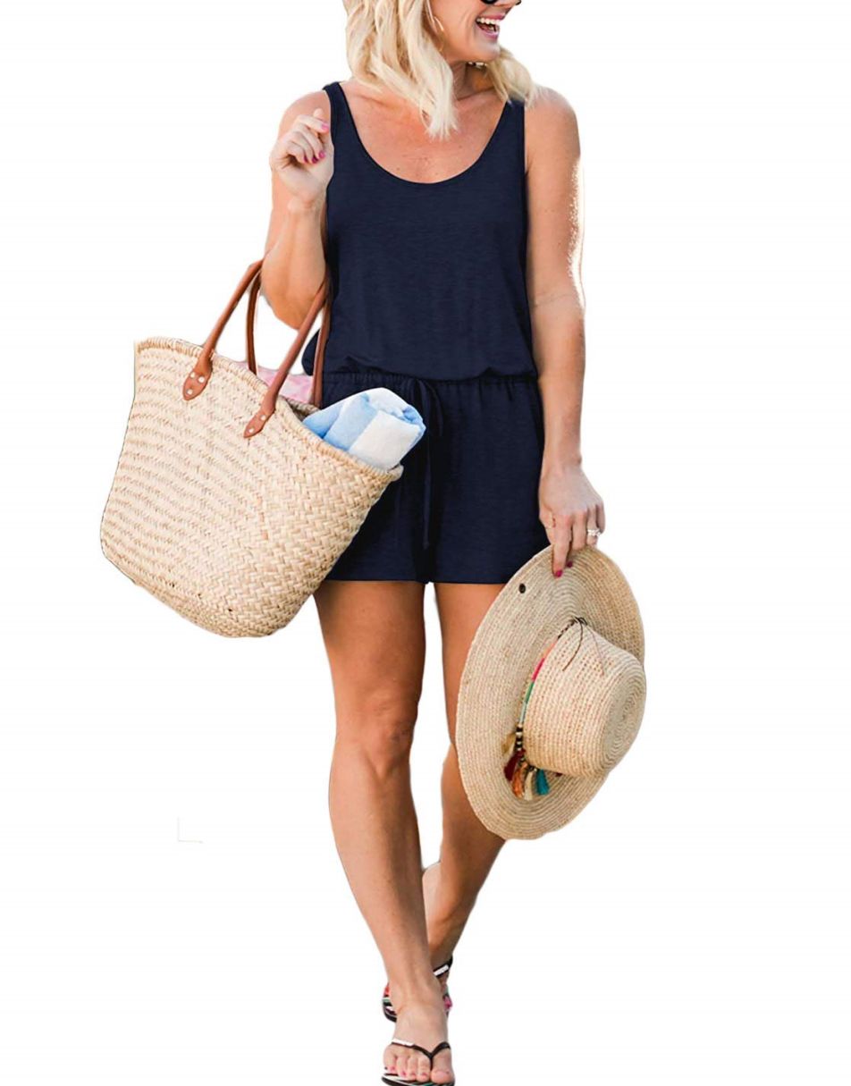 ANRABESS Ärmelloser Tank-Overall mit Rundhalsausschnitt und Taschen