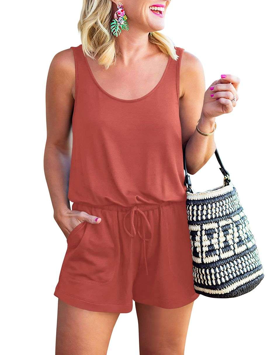 ANRABESS Ärmelloser Tank-Overall mit Rundhalsausschnitt und Taschen