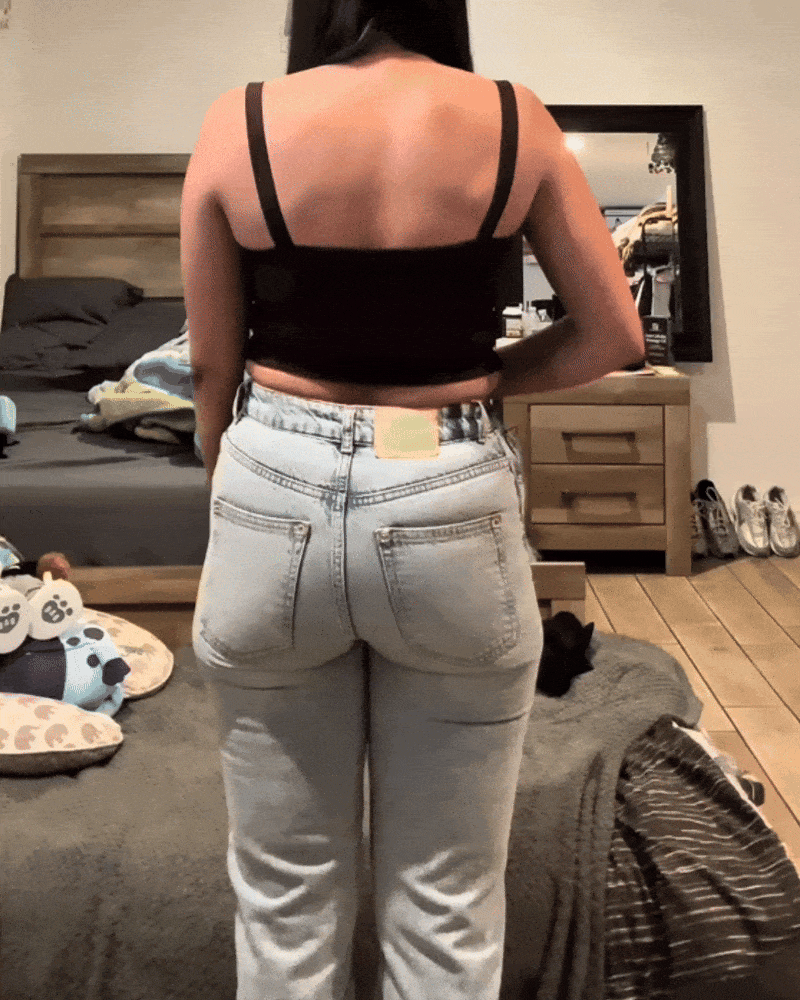 BBL Wide Leg Jeans mit mittlerer Leibhöhe