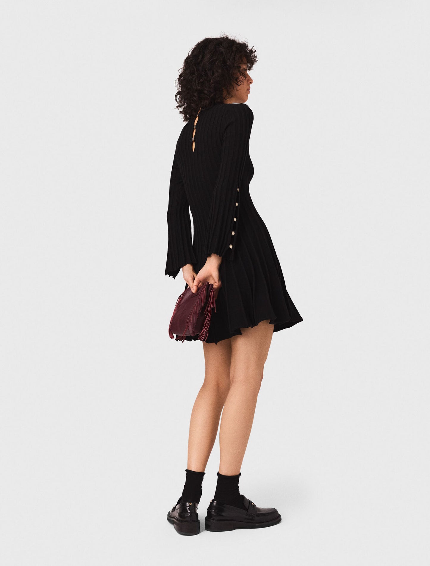 High-neck short skater dress