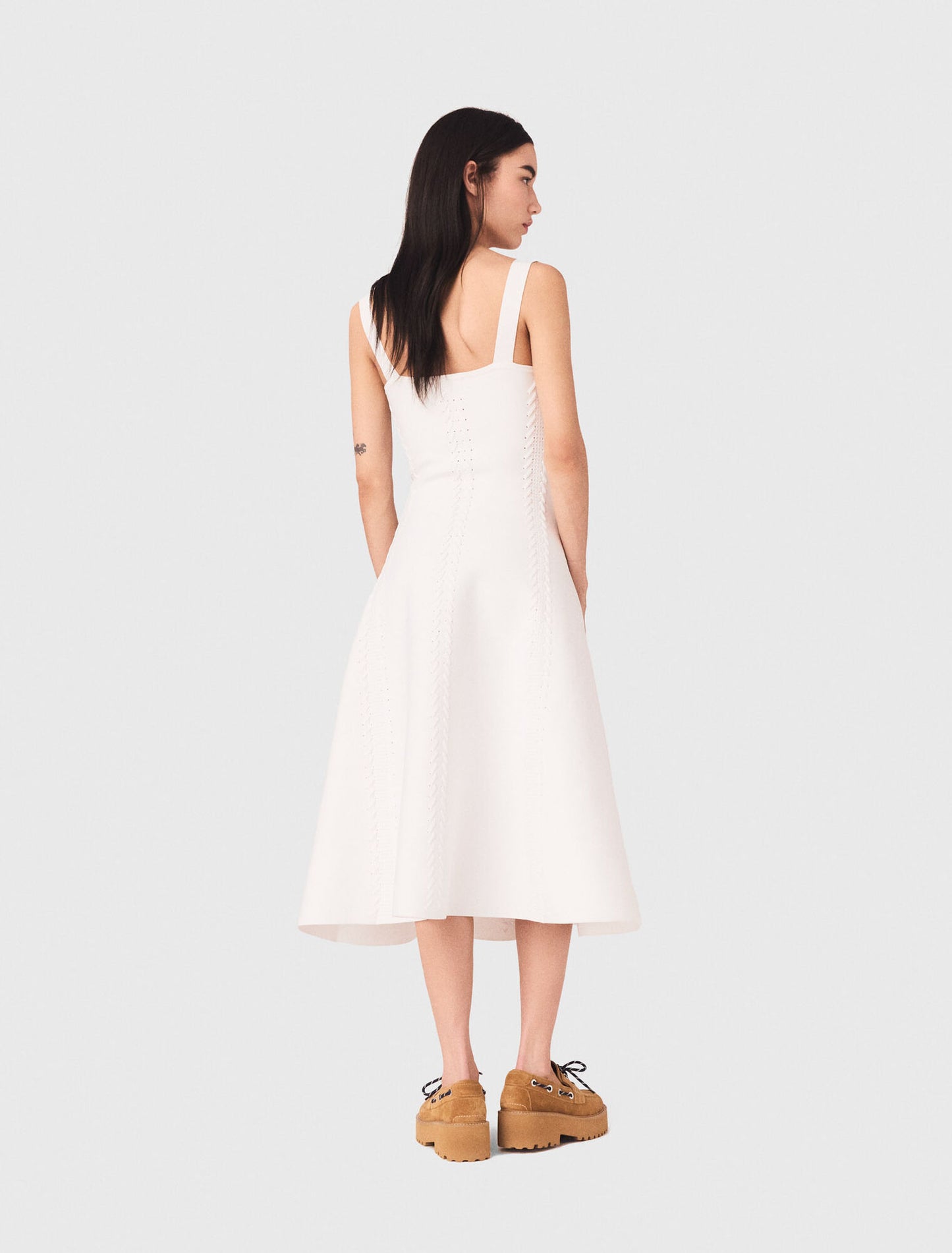 Long knit skater dress