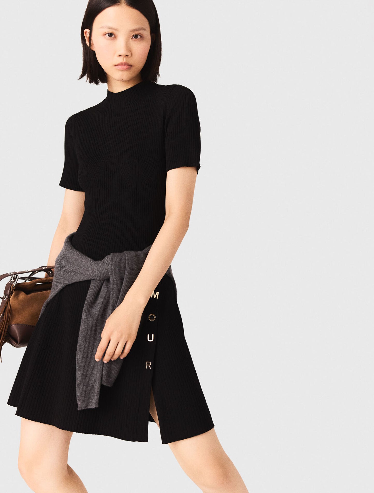 Short knit button dress
