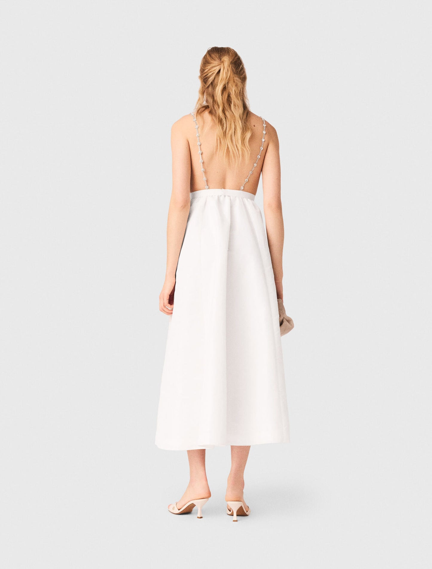 Jewelled taffeta maxi dress