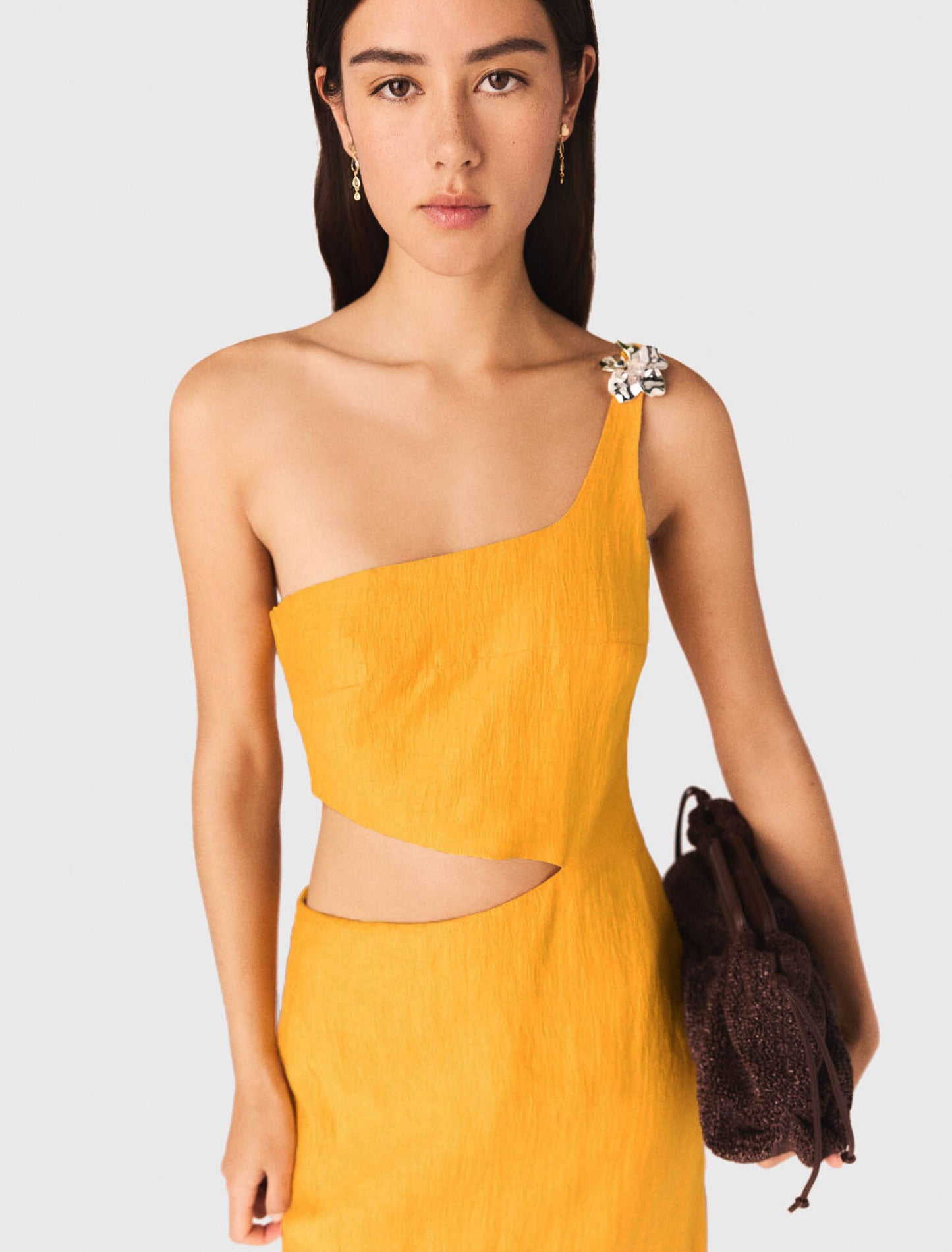 Asymmetrical Linen-Blend Dress
