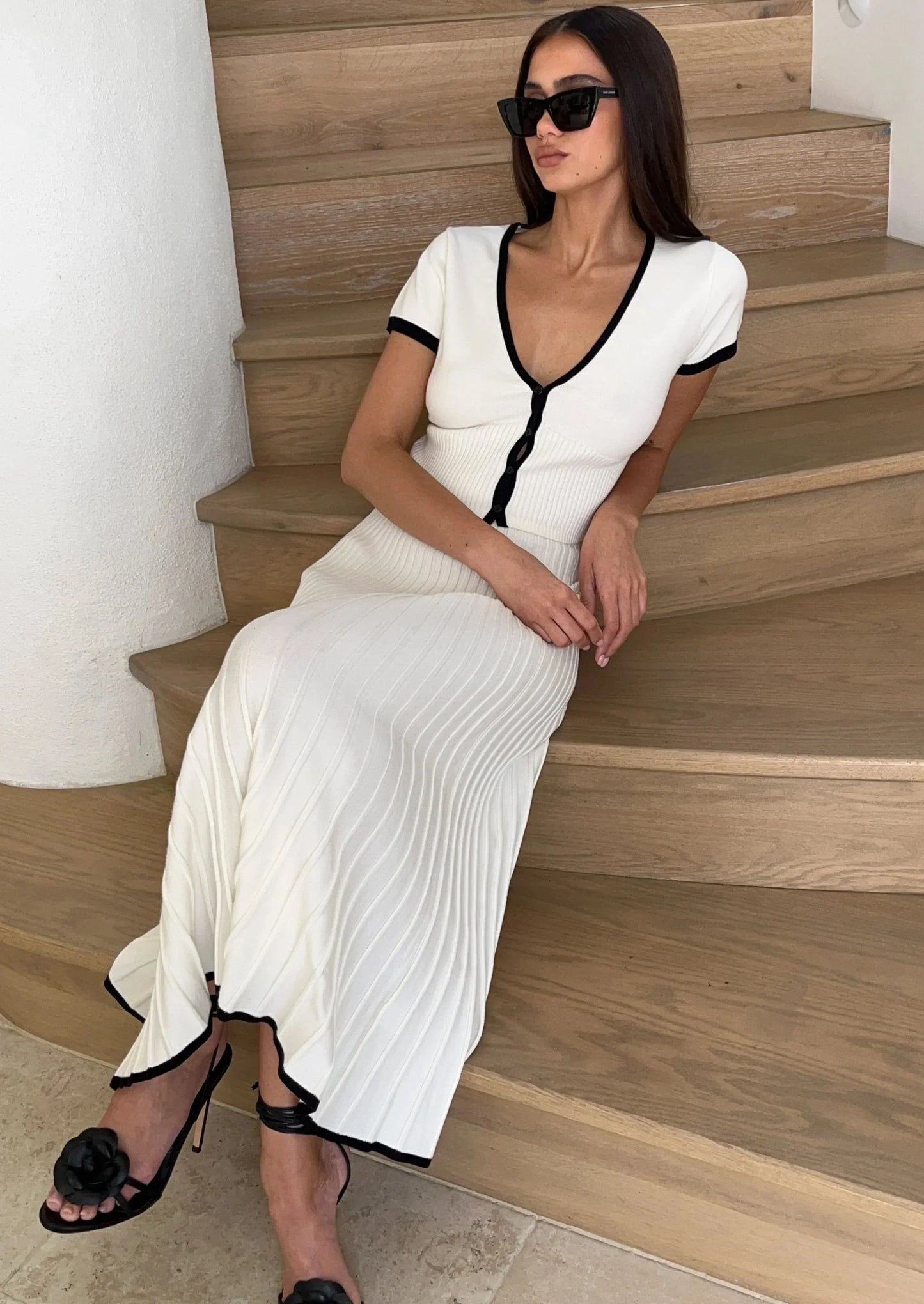 JOLENE Strick-Top und Midirock-Set