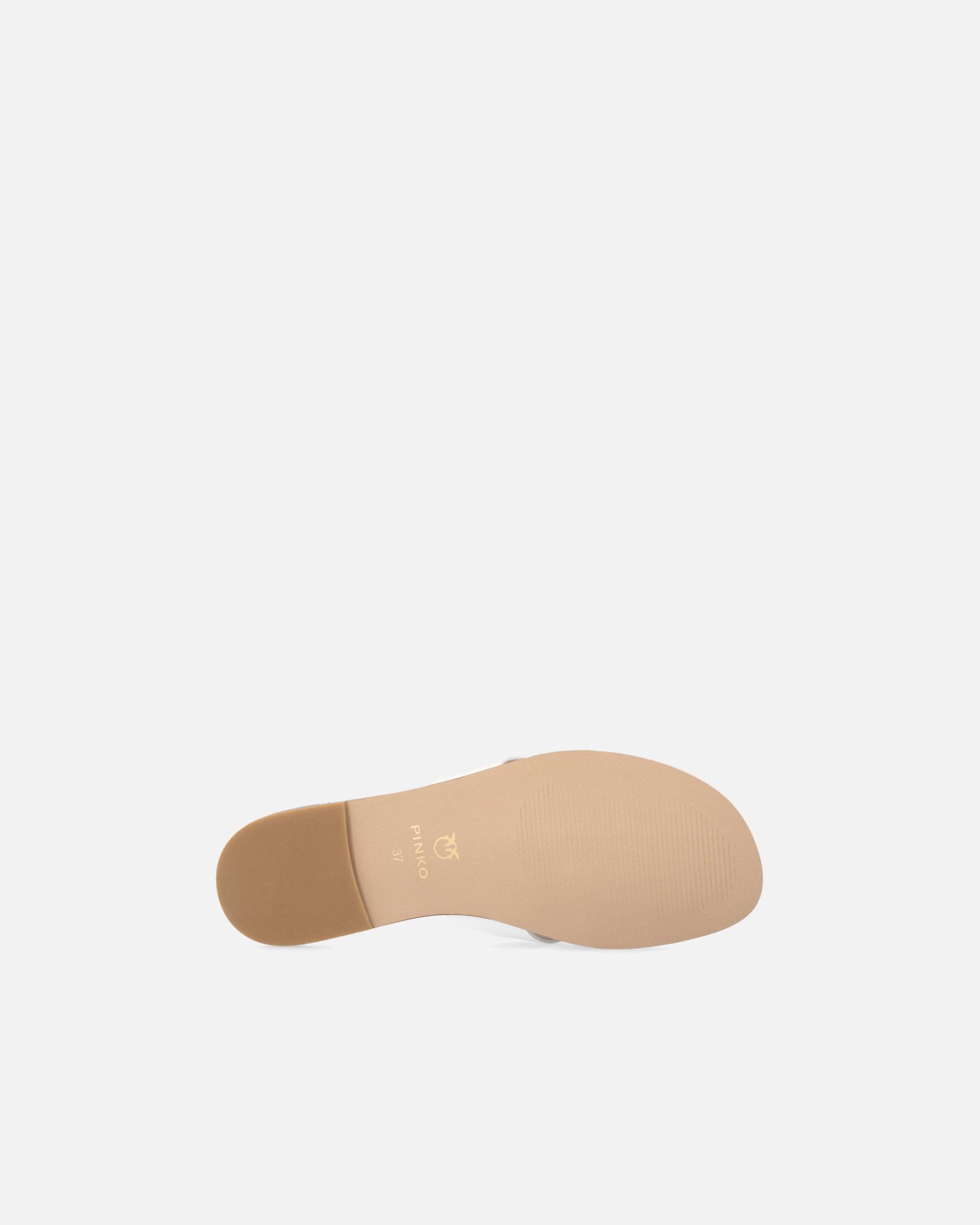 Leather slip-on sandals with Love Birds logo