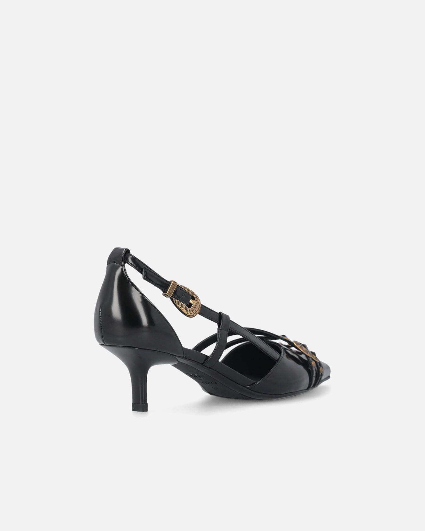 Pumps with straps and jewel studs
