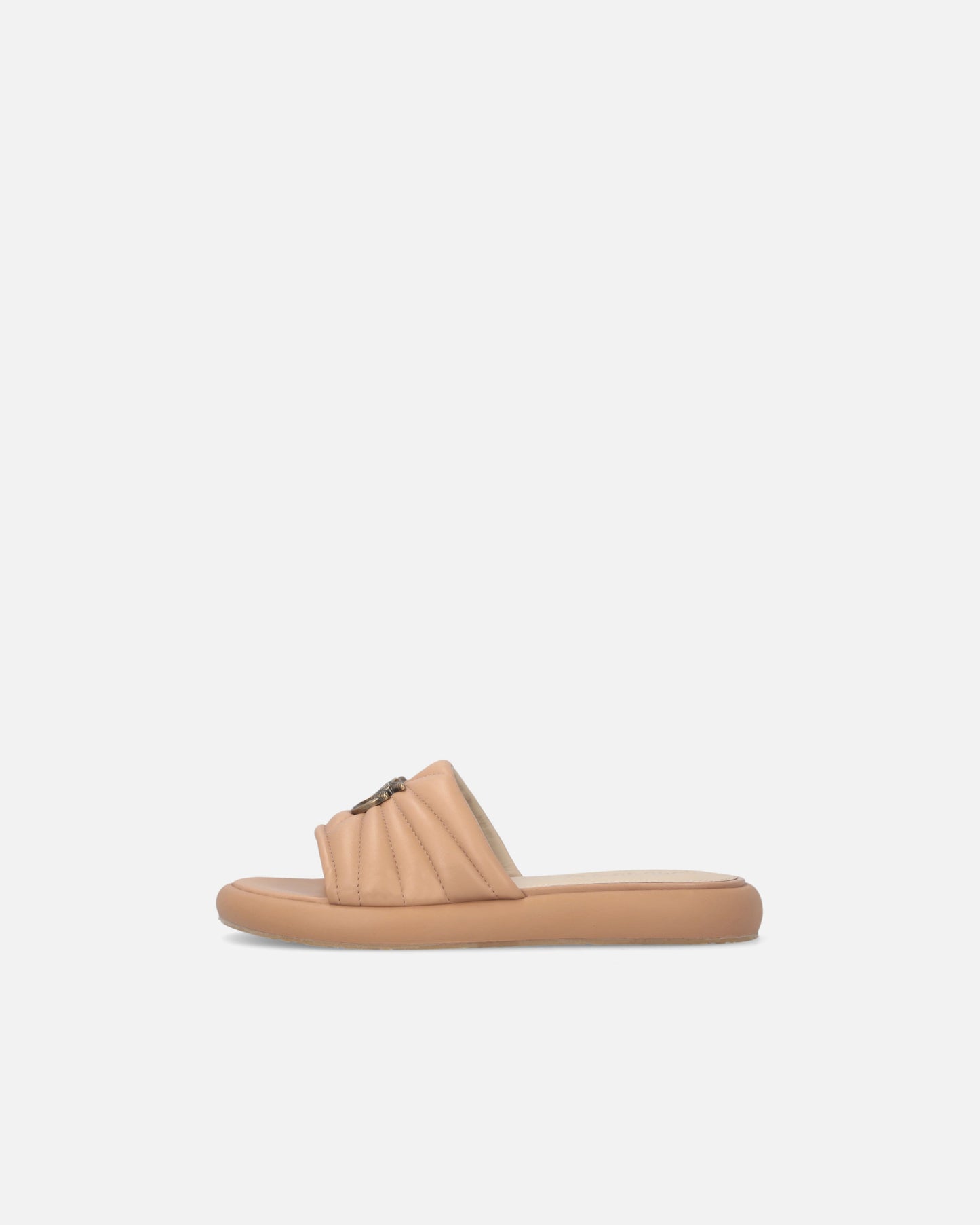 Perforated nappa leather slip-on sandals with Love Birds logo