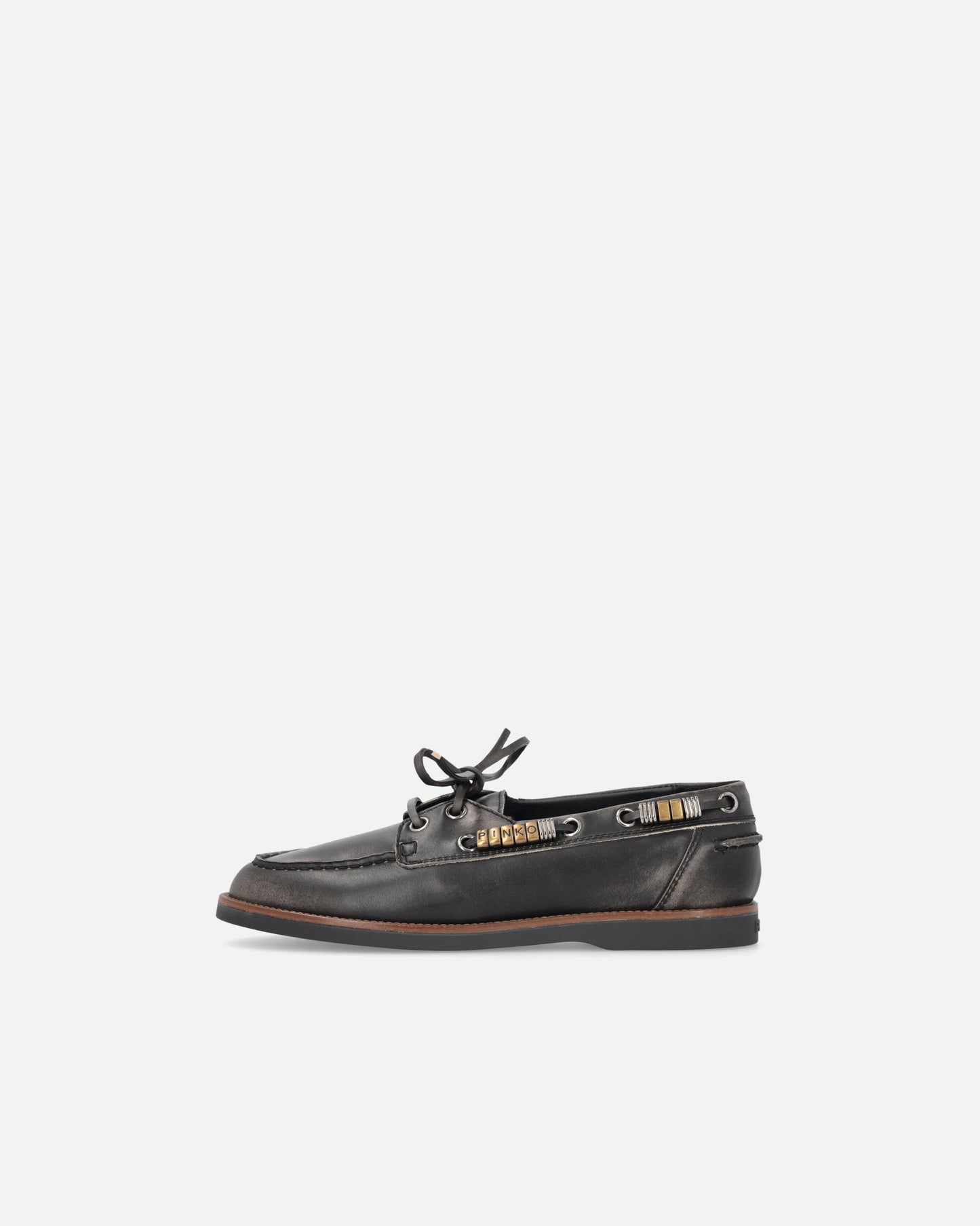 Leather moccasins with jewel details