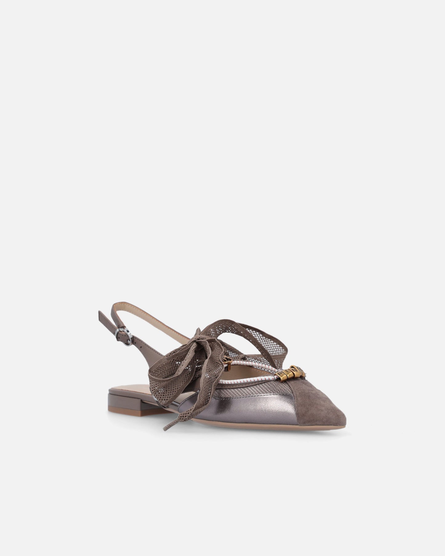 Slingback ballerinas with ties