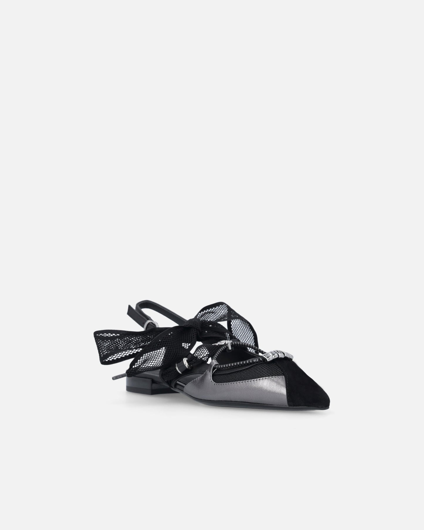 Slingback ballerinas with ties