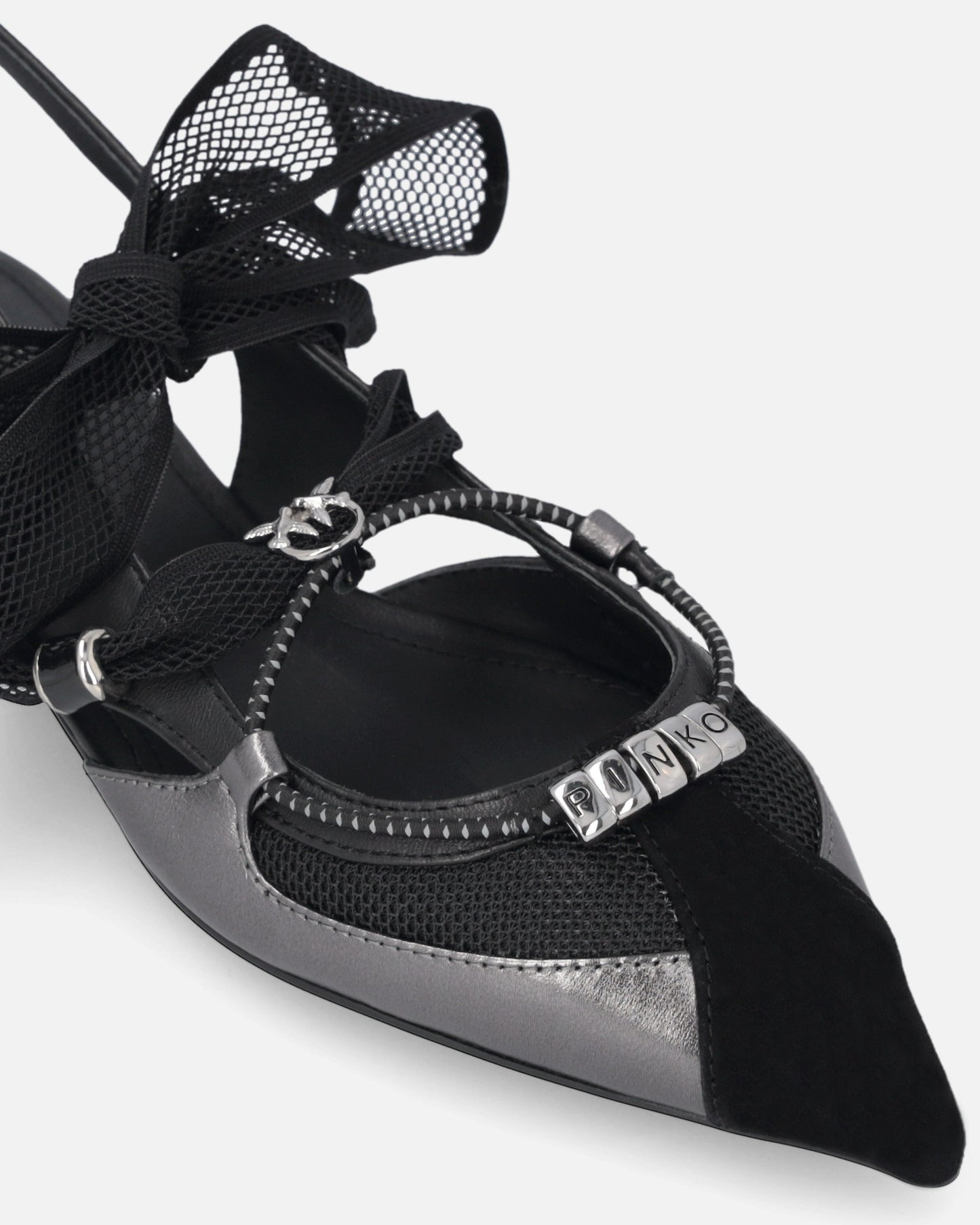 Slingback ballerinas with ties
