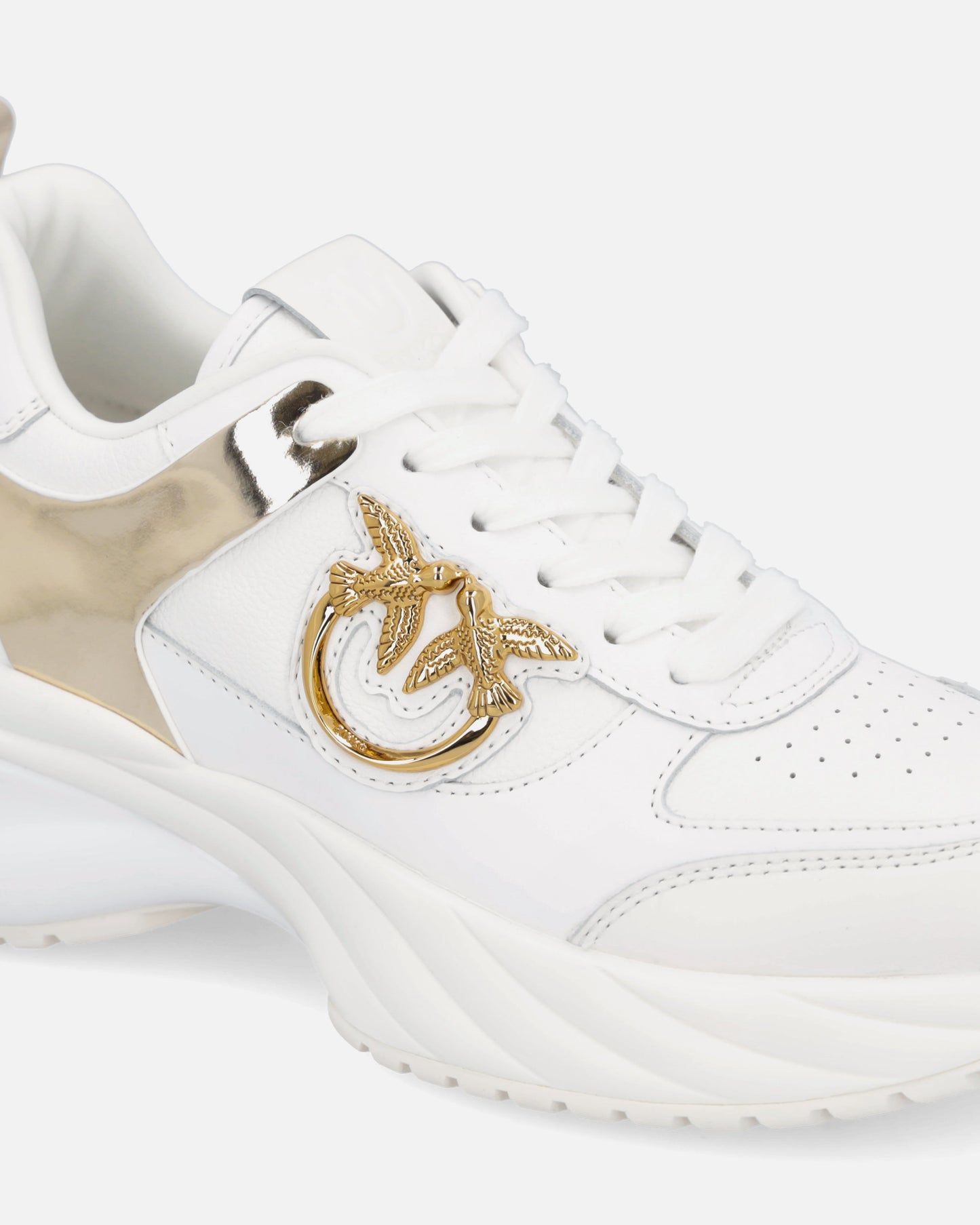Ariel leather-effect sneakers with mirror detailing