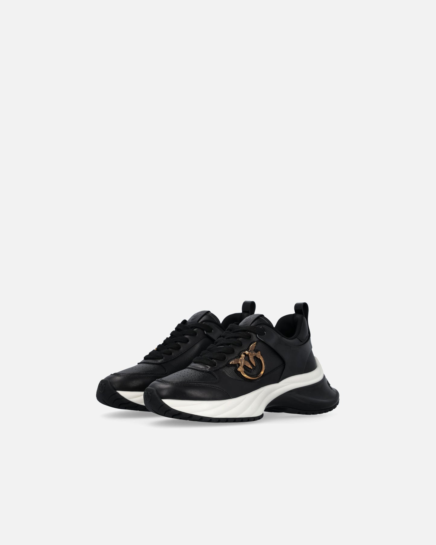 Ariel leather-effect sneakers with mirror detailing