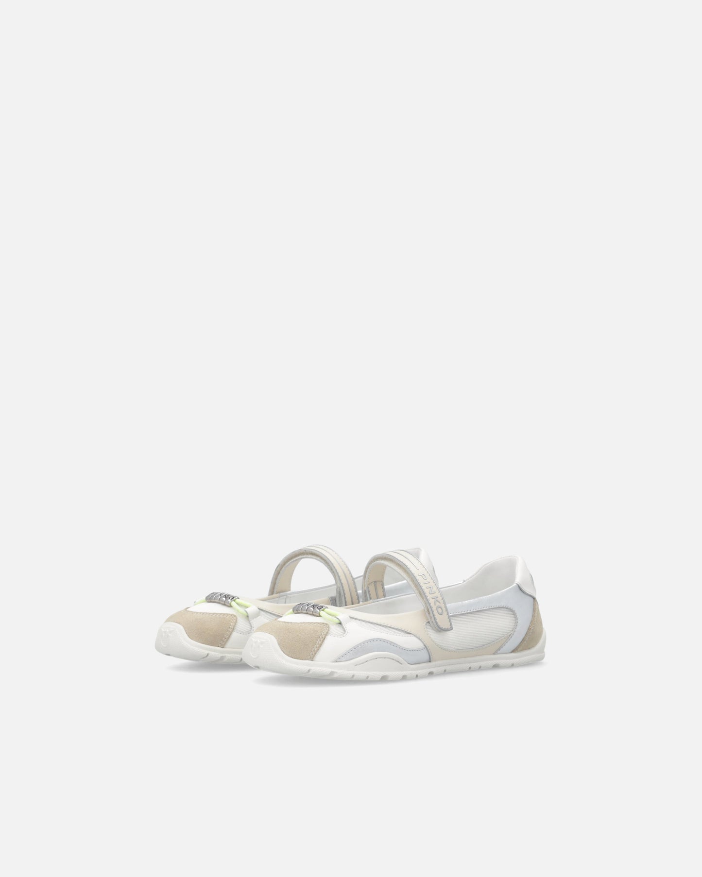 Sporty ballet flats with inserts and logo lettering