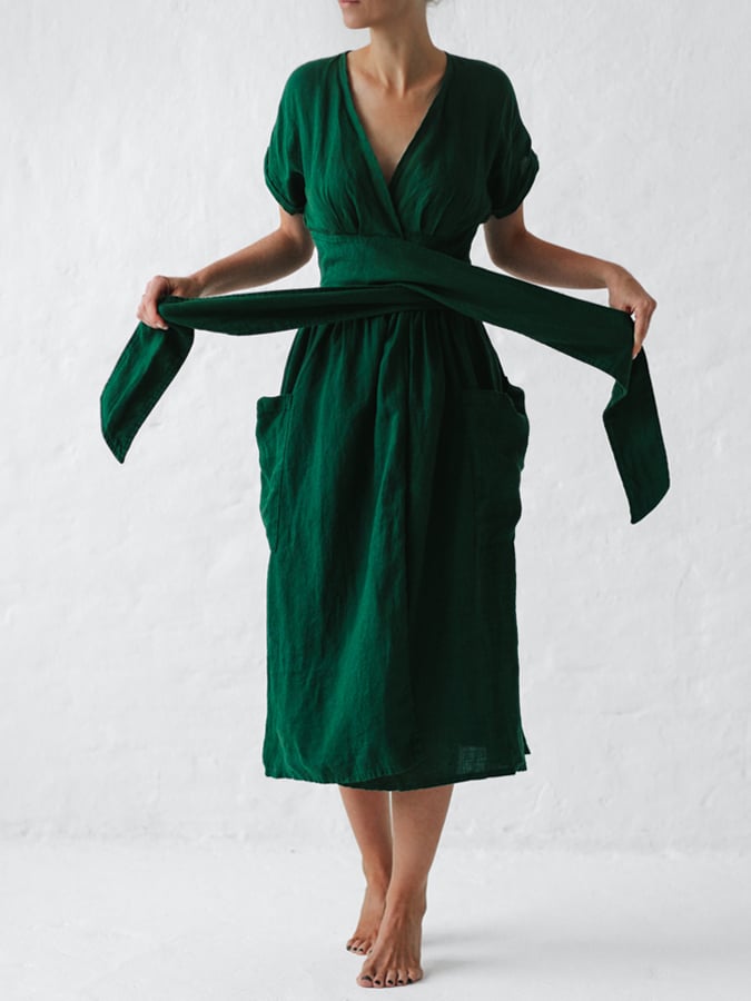 Leinenkleid mit Schnürung