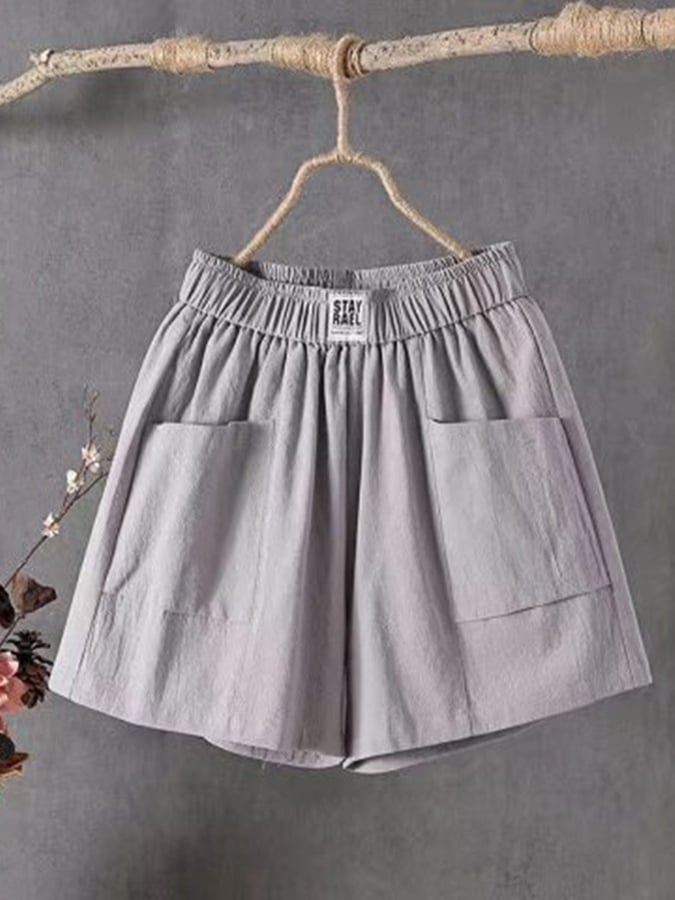 Baumwoll- und Leinenhose, Freizeit, Retro, literarisch, locker und dünn, gerades Bein