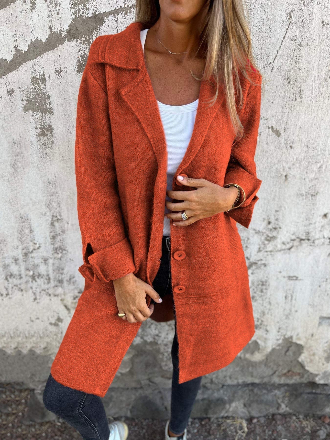 Casual Lapel Wool Single Breasted Long Coat(BUY 2 FREE SHIPPING)